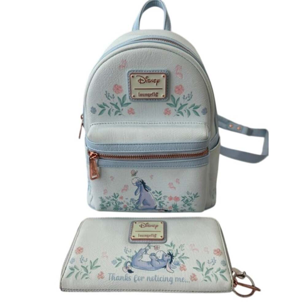 Loungefly x Disney Eeyore Floral Mini Backpack & Zip Around Wallet Set